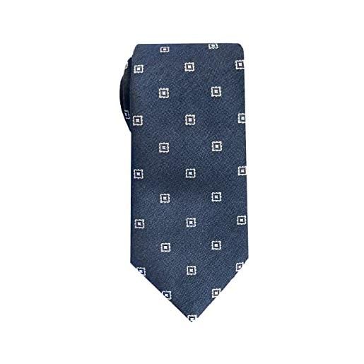 Remo Sartori - cravatta lunga extra lunga xl in seta a righe regimental, lunghezza da 155 cm a 175 cm, made in italy, uomo (blu, lunghezza 175 cm)