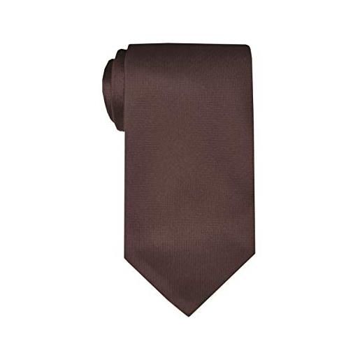 Remo Sartori - cravatta lunga extra lunga xl in seta tinta unita, lunghezza da 155 cm a 165 cm, made in italy, uomo (lunghezza 165 cm, marrone)