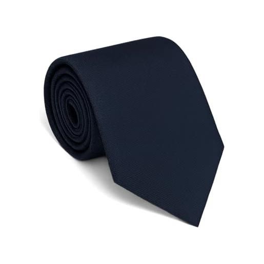 Remo Sartori - cravatta lunga extra lunga xl in seta tinta unita, lunghezza da 155 cm a 175 cm, made in italy, uomo (lunghezza 175 cm, blu navy)