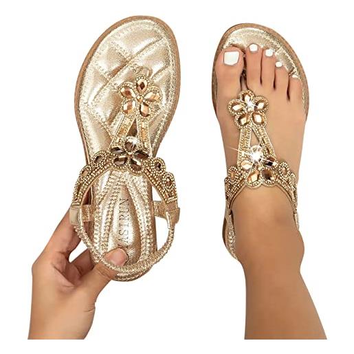 Kobilee sandali donna eleganti bohemia tacco comode infradito casual aperte gladiatore ciabatte sandalo piatti spiaggia sandali estive bassi