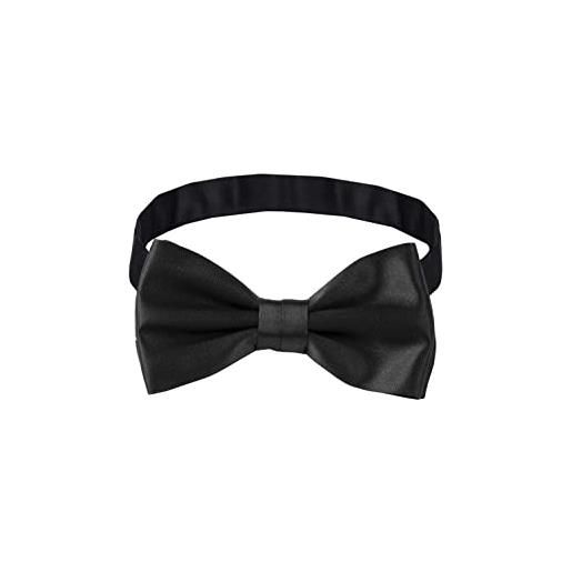 Remo Sartori - papillon in seta tinta unita da cerimonia, cinturino regolabile, made in italy, uomo (nero)