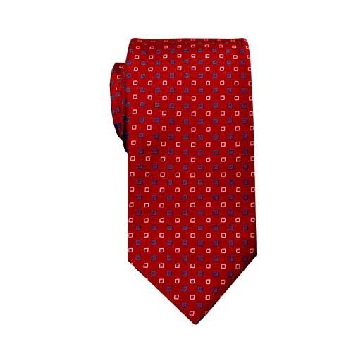 Remo Sartori - cravatta lunga extra lunga xl in seta quadretti, lunghezza da 155 cm a 175 cm, made in italy, uomo (rosso, lunghezza 165 cm)