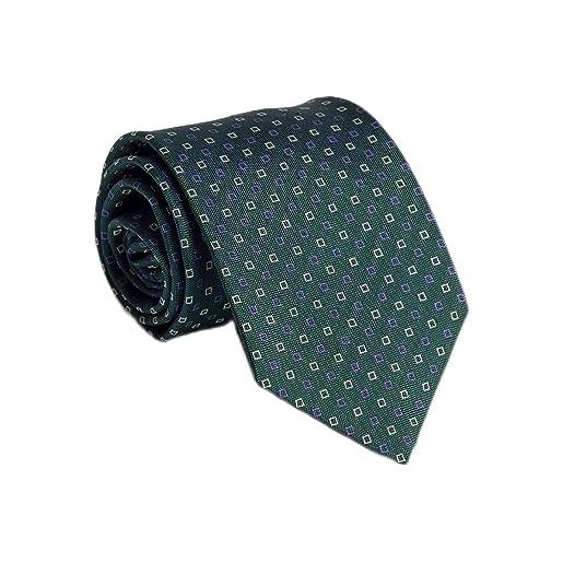 Remo Sartori - cravatta lunga extra lunga xl in seta quadretti, lunghezza da 155 cm a 175 cm, made in italy, uomo (rosso, lunghezza 165 cm)