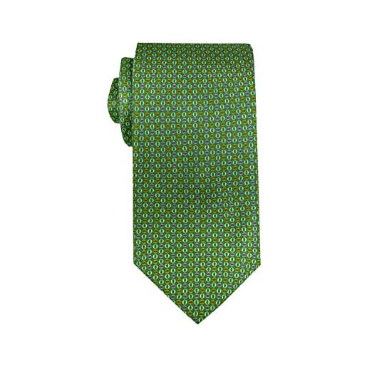 Remo Sartori - cravatta in pura seta stampata con microdisegni verde, made in italy, uomo