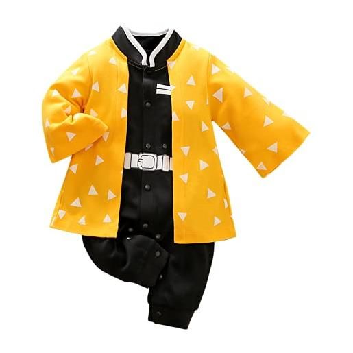 IURNXB neonati ragazzi ragazze cotone anime tuta un pezzo bambino pagliaccetto vestiti del bambino (3-6 mesi, giallo)