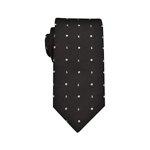 Remo Sartori - cravatta in seta microfantasia, made in italy, uomo (nero)