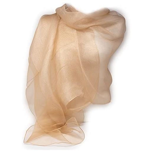 Emila stola argentata cerimonia elegante coprispalle grande da matrimonio per abito da sera giorno ragazza misto seta lurex brillantini foulard scialle sciarpa primavera estate 2026 argento