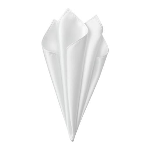 Remo Sartori - fazzoletto da taschino tinta unita, made in italy, uomo. (bianco)