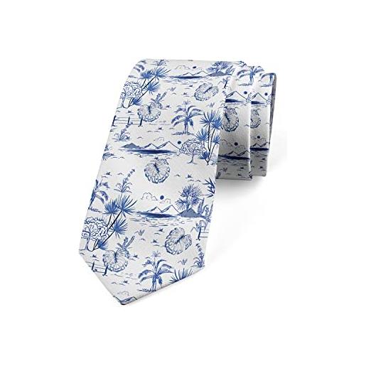 716 cravatta da uomo palme tropicali della costa cravatta d'affari elegante cravatta fantasia moda cravatta stretta per matrimonio partito
