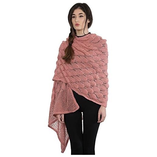 Kemailù - felicia stola punto tegola kid mohair - donna (rosa antico)