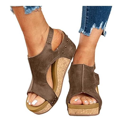 Kobilee sandali donna estive eleganti con tacco sandali zeppa plateau comode aperta scarpe estive sandali