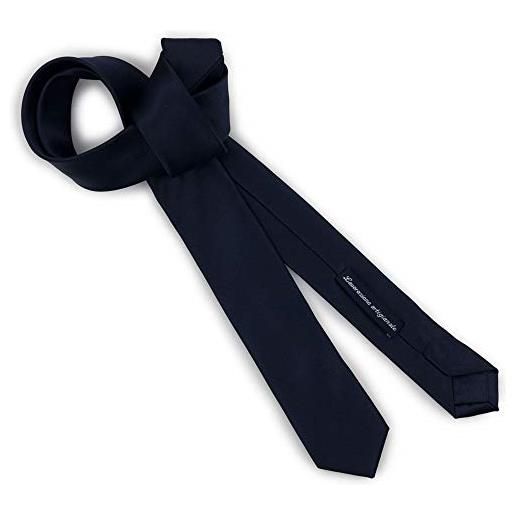 Emila cravatta slim blu uomo sottile stretta cucita a mano tinta unita da lavoro business elegante cerimonia eventi classica signore per ragazzo larga 4 145 cm senza nodo autunno inverno 2025 2026 blu
