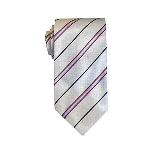 Cravatta Uomo A Righe Navy, Rosso E Bianco - Stile Reggimentale Britannico