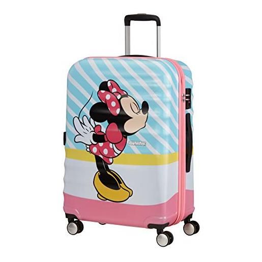 American Tourister wavebreaker disney - spinner m, bagaglio per bambini, 67 cm, 64 l, multicolore (minnie pink kiss)