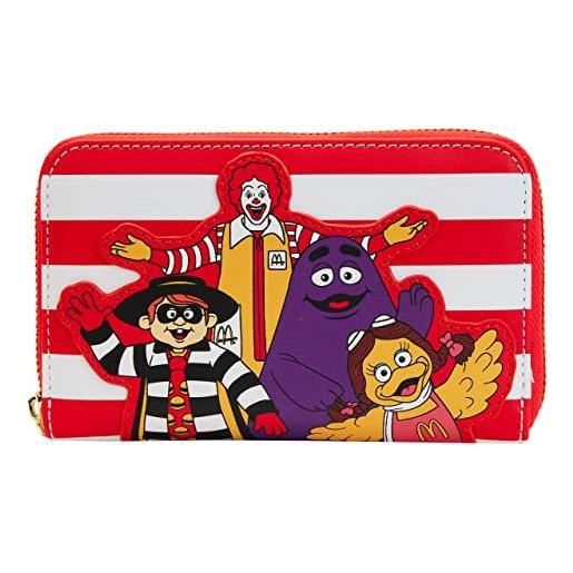 Loungefly mcdonalds purse ronald and friends nuovo ufficiale rosso zip around