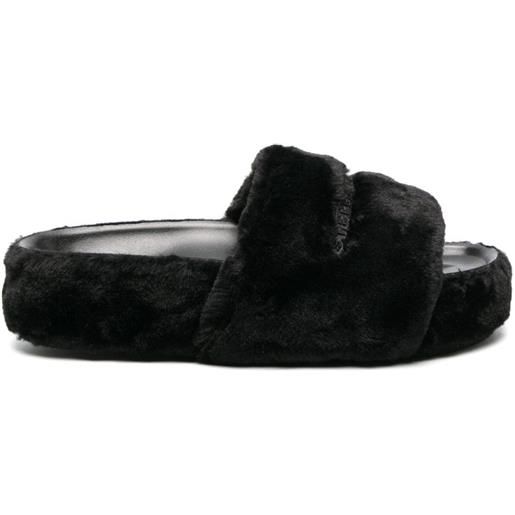 Stella McCartney slippers in finta pelliccia - nero