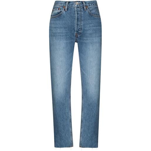 RE/DONE jeans crop a vita alta - blu