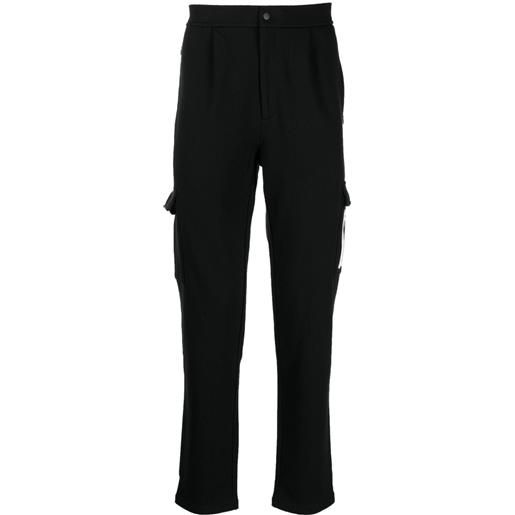 Ports V pantaloni sportivi con applicazione logo - nero