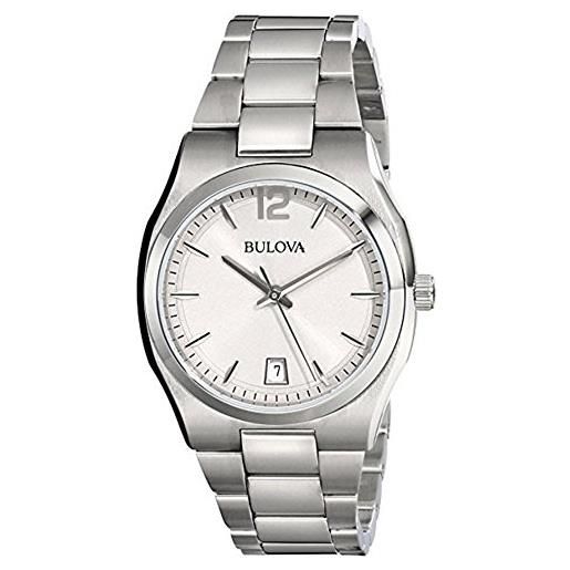 Bulova - solo tempo 3 sfere bracciale e cassa in acciaio, quadrante bianco per donna