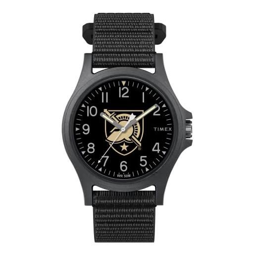 Timex orologio da uomo collegiate pride 40mm, cavalieri neri dell'esercito