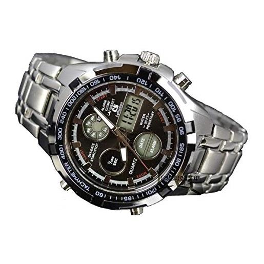 CS COLLECTION orologio uomo cronografo nautica-mare acciaio sveglia watch colore blu, nero, rosso (nero)
