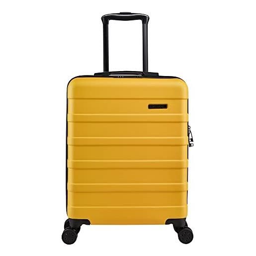 Cabin Max anode 55x40x20 cm trolley bagaglio a mano, valigia leggera, rigida, con 4 ruote, serratura a combinazione, giallo toscano, 55 x 40 x 20 cm