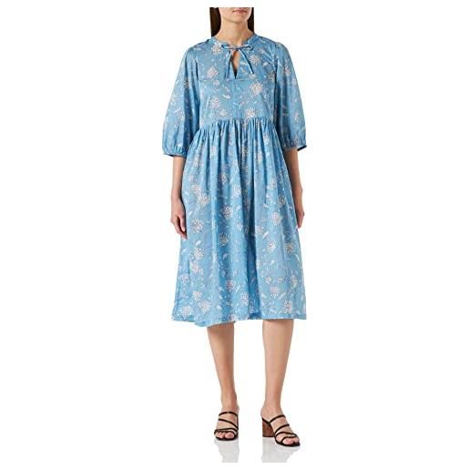 Part Two pamalapw dr dress relaxed fit vestito, dusk blue block print, 50 donna
