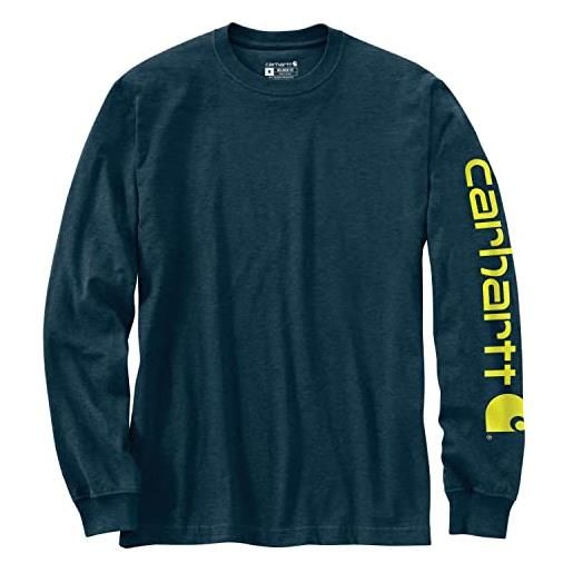 Carhartt workwear - maglietta a maniche lunghe con logo, colore: port, taglia: s