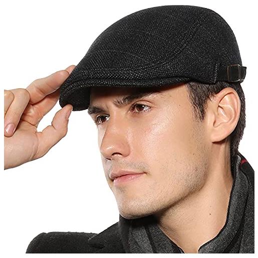 AIEOE baschi scozzesi da uomo coppola uomo cappello con visiera piatta berretto estivo in rete traspirante regolabile