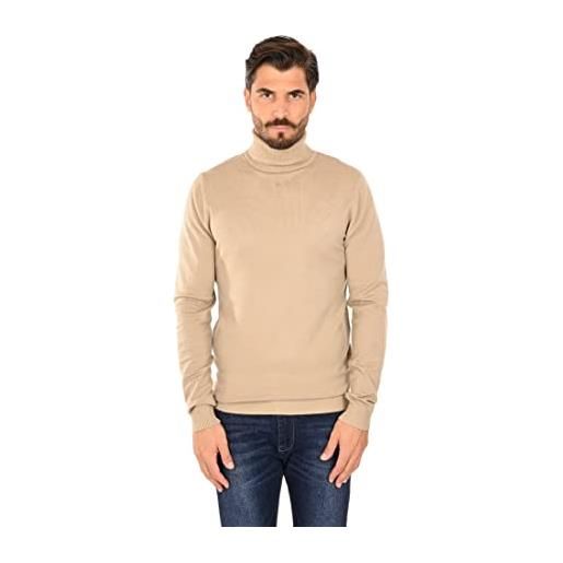 Ciabalù dolcevita uomo in cashmere maglione collo alto maglia manica lunga maglioncino caldo (as6, alpha, x_l, regular, regular, beige, xl)