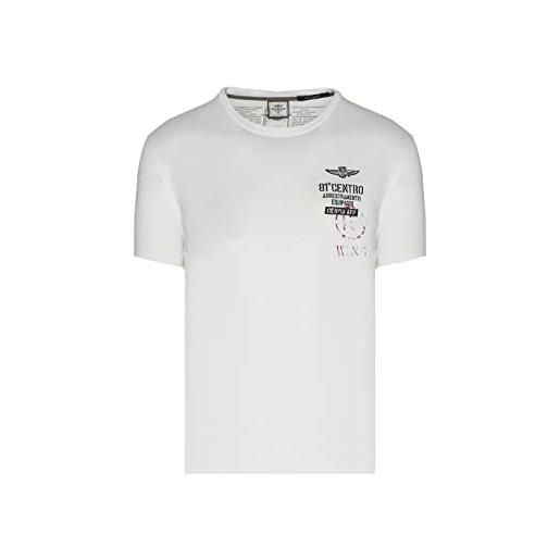 Aeronautica Militare t-shirt ts2089j, da uomo, maglia, maglietta, 81° centro cae (xl, off white)