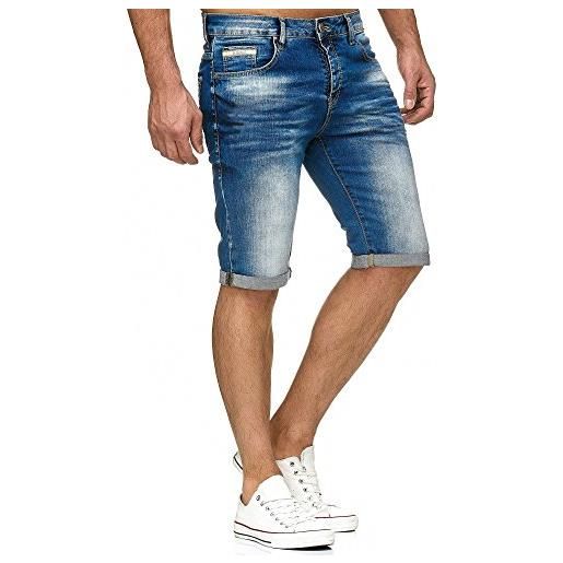 Redbridge pantaloncini a jeans da uomo bermuda estivi casual denim cotone blu w36
