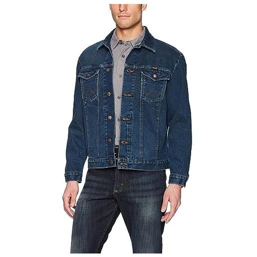 Wrangler men's western style unlined denim jacket, dark blue, x-large