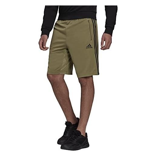 adidas men's standard designed 2 move 3-stripes shorts, scarlet/black, large