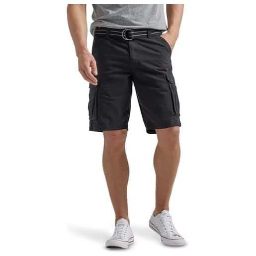 Lee men's big and tall new belted wyoming cargo short, black, 44