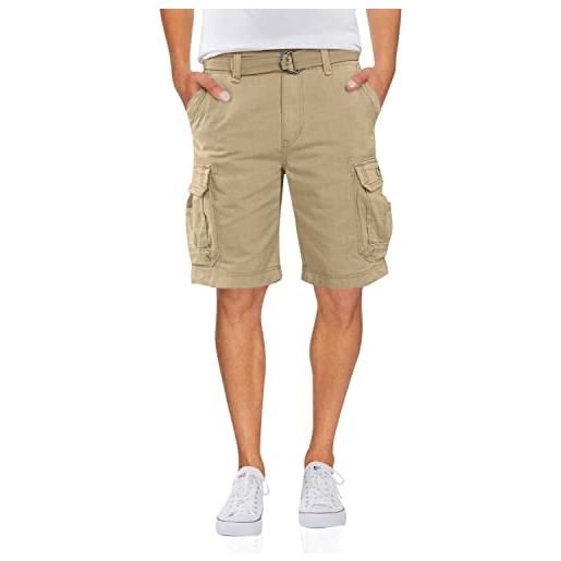 Unionbay pantaloncini cargo da uomo, con cintura, taglie grandi e alte - beige - 54
