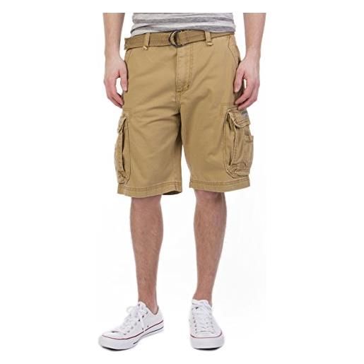 Unionbay pantaloncini cargo da uomo, con cintura, taglie grandi e alte - beige - 54