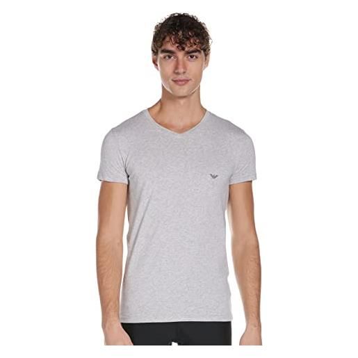 Emporio Armani crew neck t-shirt on-site edition, maglietta uomo, grigio (melange grey), s