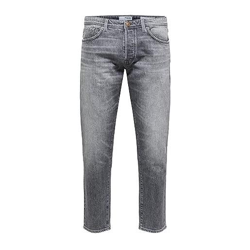 SELECTED HOMME slhslimtapered-toby 24305 mg jns w noos jeans, denim grigio medio, 48 it (34w/34l) uomo