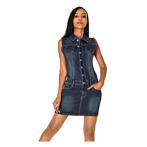 Nina Carter - abito corto in denim da donna, slim fit, tuta, blu (blue s388-5), l