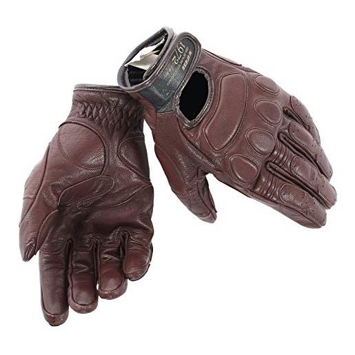Dainese - blackjack unisex gloves, guanti moto estivi in pelle, stile vintage rétro, design classico, guanti da moto uomo e donna, elasticizzati, rinforzati e traspiranti, marrone scuro