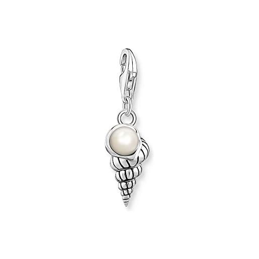 Thomas sabo 1891-082-14 - ciondolo a forma di conchiglia con perla in argento sterling, dimensioni: 7,7 mm, 25,2 mm, 25,2mm, argento sterling, zirconia cubica