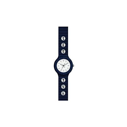 HIP HOP orologio donna crystal quadrante bianco e cinturino in silicone, glam blu, movimento solo tempo - 3h quarzo