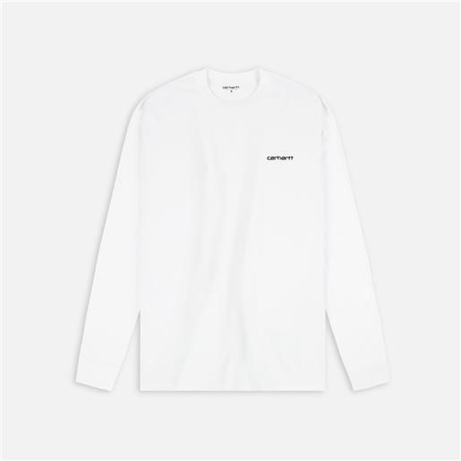 Carhartt WIP script embroidery ls t-shirt white/black unisex