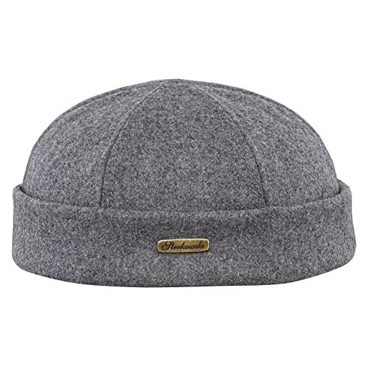 Sterkowski berretto docker | berretto in lana per uomini e donne | caldo berretto tradizionale marinaio con taglio sulle orecchie, nero , x-large