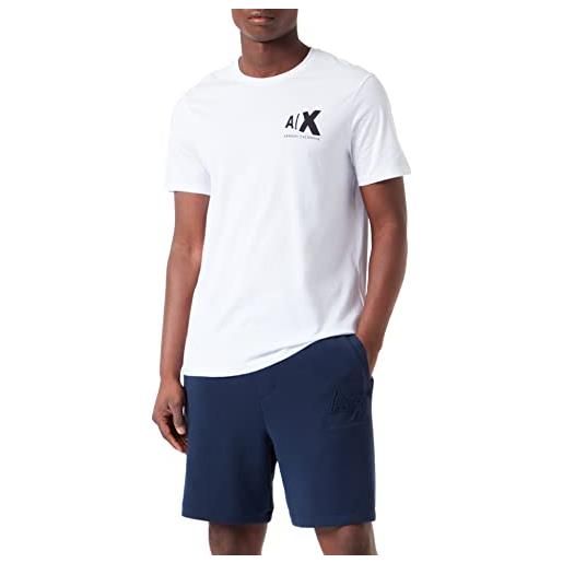 ARMANI EXCHANGE t-shirt slim fit con logo sul petto esploso, t-shirt uomo, bianco, m