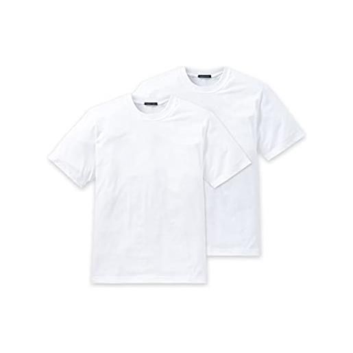 Schiesser uomo 4 pack americano t-shirt singolo jersey, girocollo o scollo a v, m-xxxl - nero o bianco, bianco (girocollo), x-large