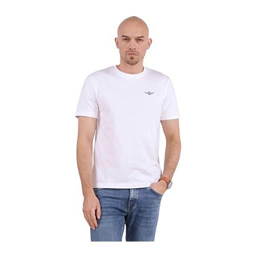 Aeronautica Militare t-shirt con logo maniche corte regular uomo 231ts2065j592-73062 s/bianco