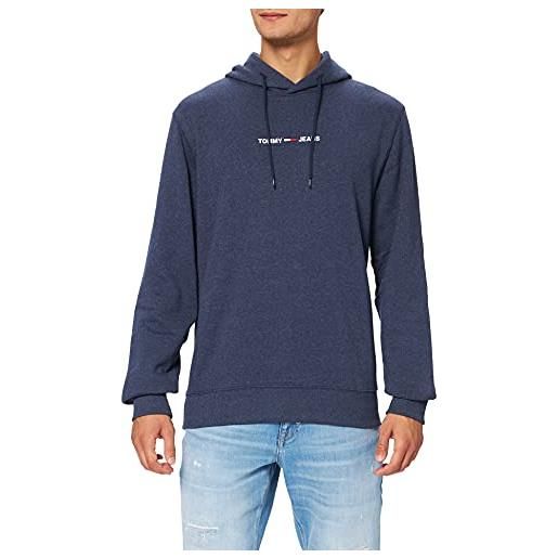 Tommy Jeans tjm straight logo hoodie felpa con cappuccio, twilight navy, xs uomo