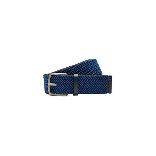 Lacoste rc4017 pelle goods belt, blu notte, 110 cm uomo